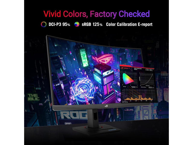 ASUS ROG Strix 27” 1440P USB-C Curved HDR Gaming Monitor (XG27WCMS) - QHD,