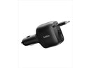 Belkin 75W Dual Port USB Car Charger - 1xUSB-A, 1xUSB-C w/ Retractable USB-C