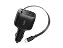 Belkin 75W Dual Port USB Car Charger - 1xUSB-A, 1xUSB-C w/ Retractable USB-C