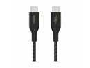 Belkin 240W USB-C to USB-C Cable - Nylon, Braided - M/M - 3.3ft/1m - Black -
