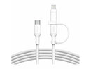 Belkin 60W 2-in-1 USB-C to USB-C and Lightning Cable - 480 Mbps - Braided - M/M