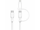 Belkin 60W 2-in-1 USB-C to USB-C and Lightning Cable - 480 Mbps - Braided - M/M