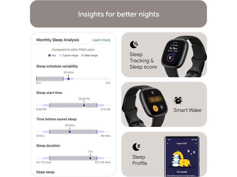 Fitbit Versa 4 Fitness Smartwatch, Black / Graphite Aluminum | FB523BKBK-US