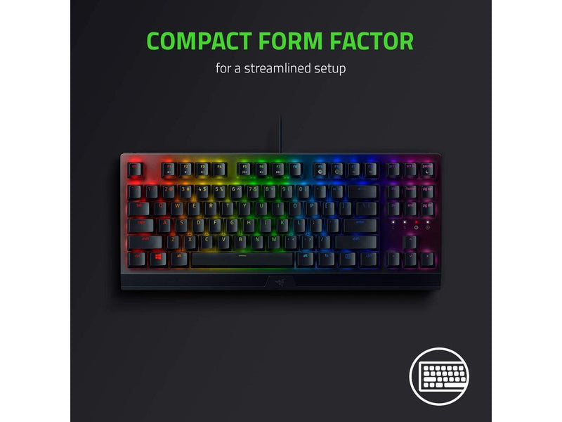 Razer BlackWidow V3 Tenkeyless TKL Mechanical Gaming Keyboard: Green Mechanical