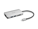 Kensington 5-Port USB Type C Mobile Driverless Hub - Black, Silver