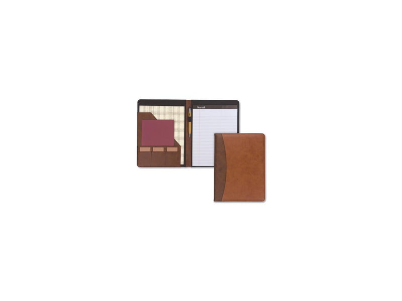 Samsill Two-Tone Padfolio-Spine Accent 10 3/5w x 14 1/4h Tan/Brown 71656