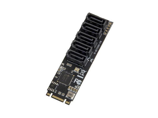 IO CREST Internal 5 Port Non-RAID SATA III 6GB/s M.2 B+M Key Adapter Card