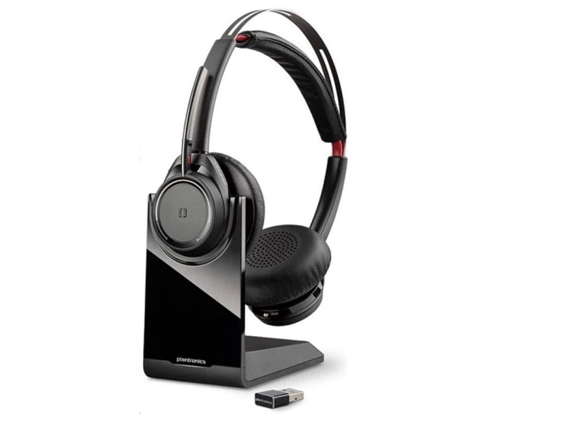 Plantronics - Voyager Focus UC with Charge Stand (Poly) - Bluetooth Dual-Ear