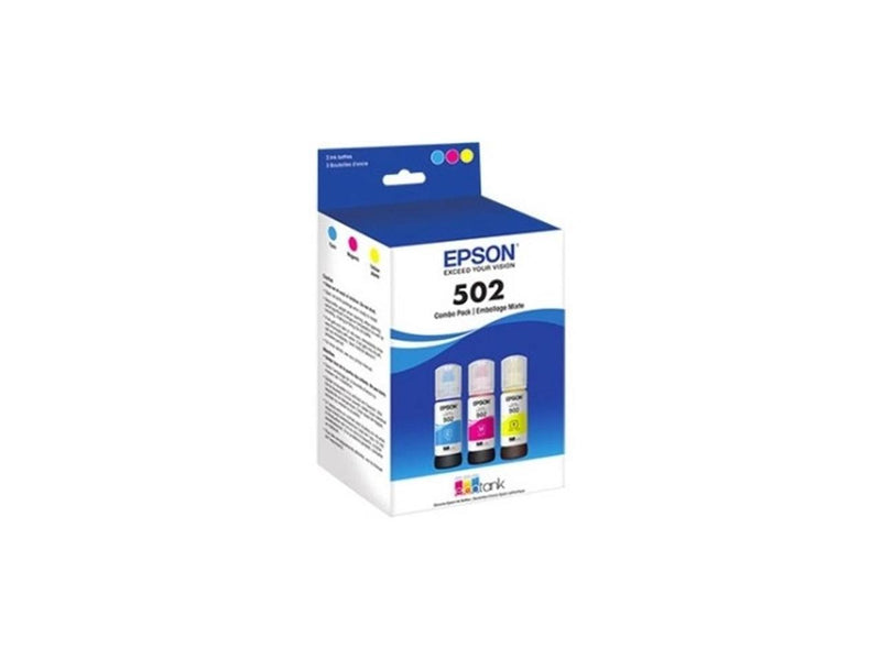 Epson T502 Multi-Color Ink Cartridges C/M/Y 3-Pack