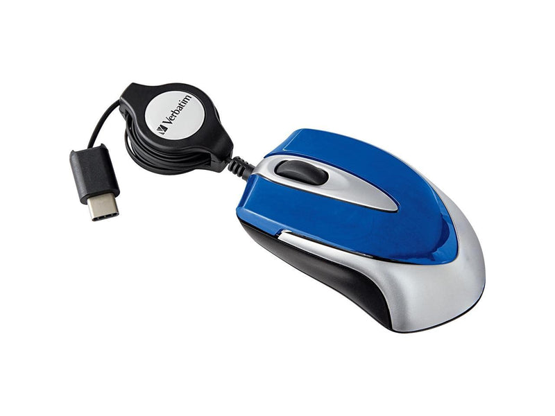 Verbatim USB-C Mini Optical Travel Mouse-Blue