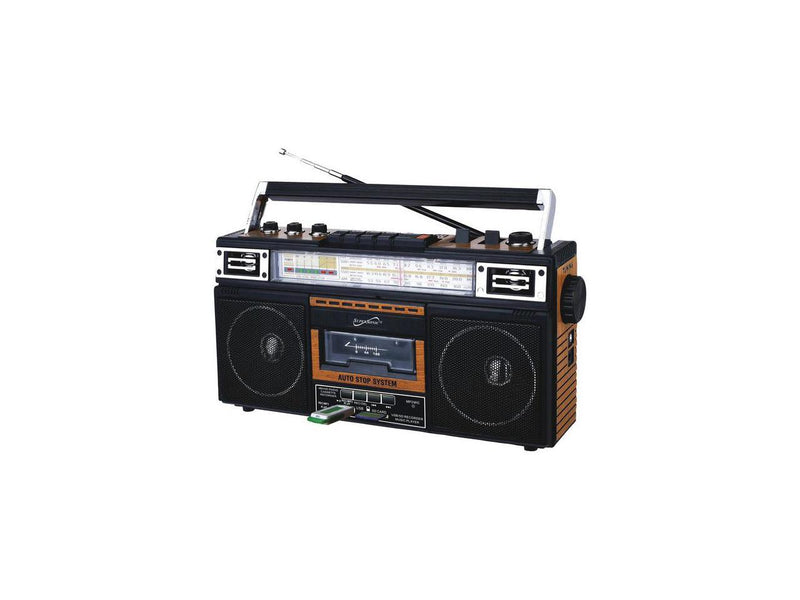 SUPERSONIC INC SC-3201BT WD 4 BAND RADIO & CASSETTE PLAYER + CASSETTE TO MP3