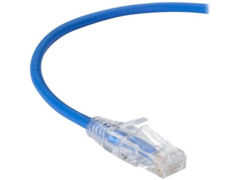 Black Box C6APC28-BL-03 3 ft. Blue CAT6A Slim 28AWG Patch Cable 500MHz UTP CM