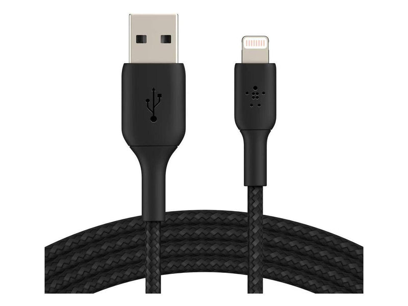 BELKIN CAA004bt2MBK Black Braided USB-C to Lightning Cable, Boost Charge