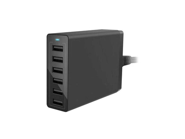 4XEM 6port 50w 10amp Usb-a Charger Wall Charger Black