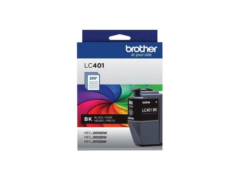 Brother LC401 Black Standard Yield Ink Cartridge Prints Up to 200 Pages