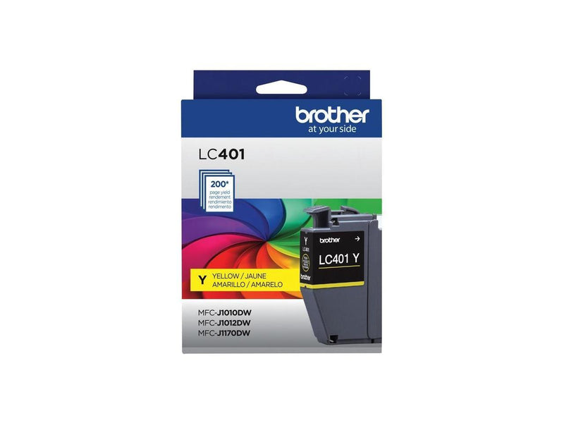 Brother LC401 Yellow Standard Yield Ink Cartridge Prints Up to 200 Pages