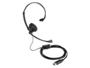 Kensington USB Mono Headset with Mic and Volume Control - USB Type A - Wired -