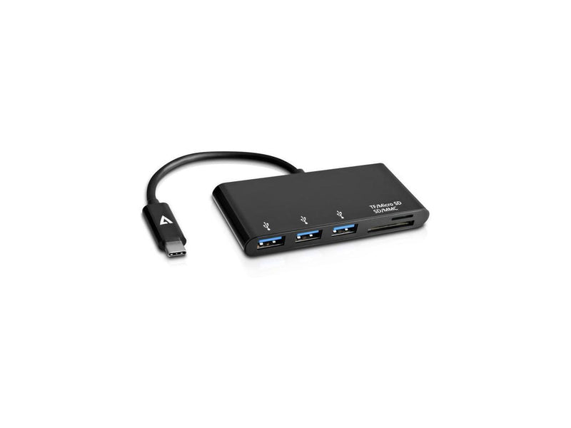 V7 V7UC3U-HUB-BLK-1N Usb-C To 5In1 Hub Black 3X Usb 3.1Xsd 1Xmicro Sd