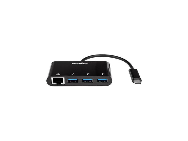 Rocstor Premium USB-C to USB-A(3.0) 3 Port Hub with Gigabit Ethernet - USB 3.0