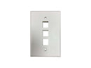 Tripp Lite Safe-IT 3-Port Single-Gang Keystone Plate Ivory Matte N042AB003IVM