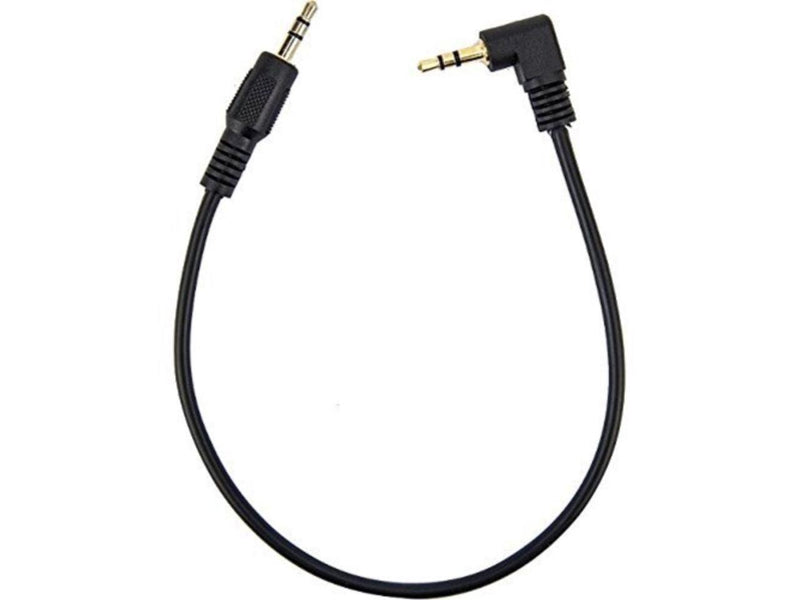 Rocstor Y10C191-B1 1Ft Slim 3.5Mm To Right Angle Sterio Audio Cable Black