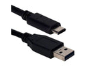 QVS 3.28ft USB-C to USB-A 2.0 Sync & Charger Cable - Black