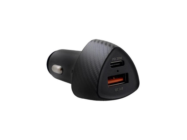 Codi Dual Port 20W Car Charger/Auto Adapter (USB-C, USB-A Outputs) - 20W - USB