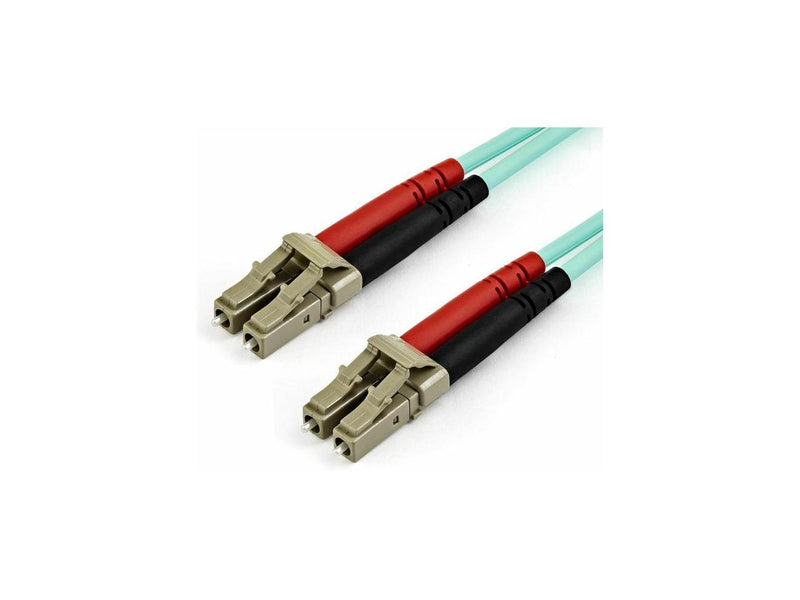 StarTech.com 10m OM4 LC to LC Multimode Duplex Fiber Optic Patch Cable- Aqua -