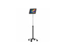 CTA Digital Compact Mobile Floor Stand with Universal Security Enclosure Black