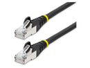 StarTech 2ft CAT6a Ethernet Cable Black Low Smoke Zero Halogen LSZH 10 GbE 100W