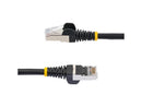 StarTech 2ft CAT6a Ethernet Cable Black Low Smoke Zero Halogen LSZH 10 GbE 100W