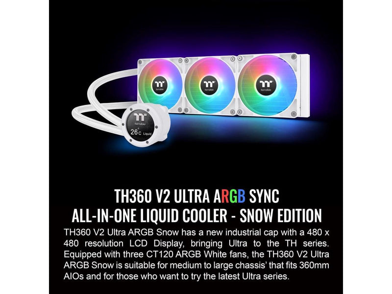 Thermaltake TH360 V2 Ultra ARGB Snow CL-W405-PL12SW-A Liquid / Water Cooling