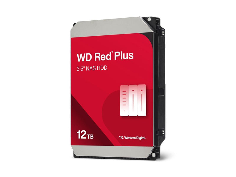 WD Red Plus 12TB NAS Hard Disk Drive - 7200 RPM Class SATA 6Gb/s, CMR, 512MB