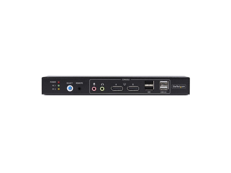 StarTech 2-Port Dual-Monitor DisplayPort KVM Switch with Dual View Video Matrix-