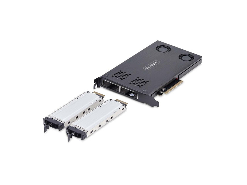 StarTech Dual-Bay M.2 NVMe SSD to PCIe x8 Removable Mobile Rack