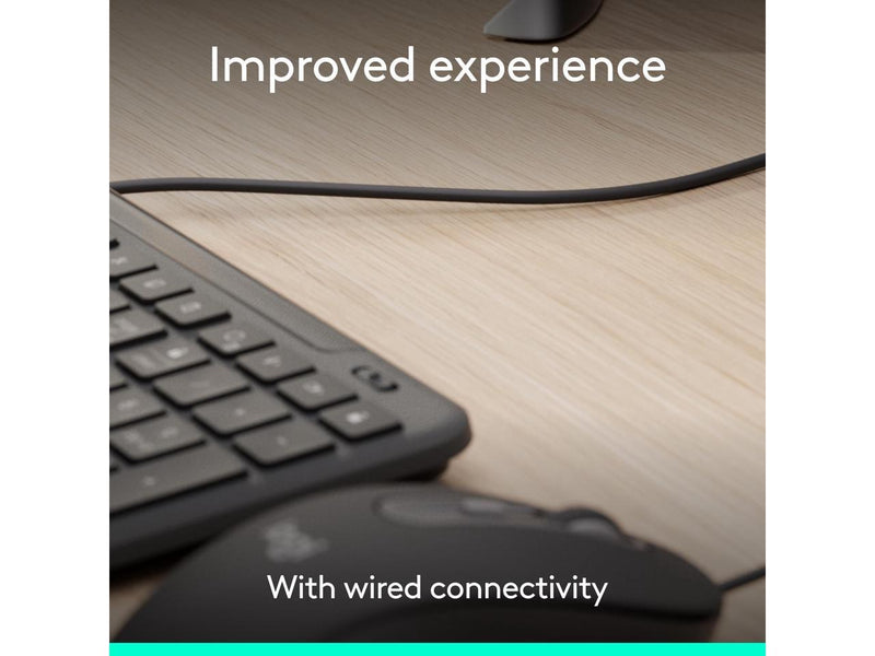 Logitech Signature Slim Wired K620 for Business, Full-Size Keyboard, Graphite