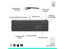 Logitech Signature Slim Wired K620 for Business, Full-Size Keyboard, Graphite