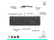 Logitech Signature Slim Wired K620 for Business, Full-Size Keyboard, Graphite