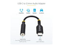 StarTech 5in (12.7cm) USB-C to 3.5mm TRRS Headphone/Headset Jack Audio Adapter,