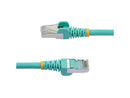 StarTech 6in CAT6a Ethernet Cable - Aqua - Low Smoke Zero Halogen (LSZH) - 10GbE
