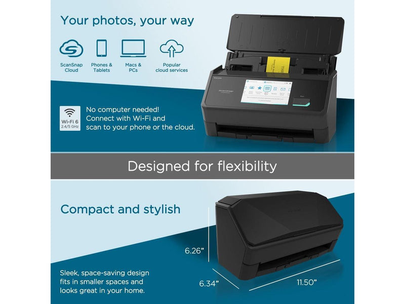 Ricoh ScanSnap iX2500 CG01000-399204 CIS x 2 (Front x 1, Back x 1) 600 dpi Photo