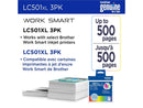 BrotherLC501XL3PK 3-Pack High Yield Cyan, Magenta, and Yellow Ink Cartridges