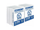 Samsill I08517C Economy .5" Round Ring View Binders, White, 12 Pack