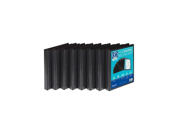 Samsill Durable 1" 3-Ring View Binders Black (S88430)