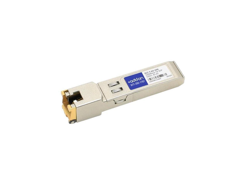 AddOn 5-Pack of GLC-T Compatible TAA Compliant 10/100/1000Base-TX SFP