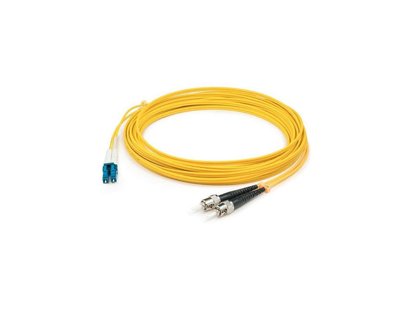 THIS IS AN 8M LC (MALE) TO ST (MALE) YELLOW DUPLEX RISER-RATED FIBER PATCH CABLE