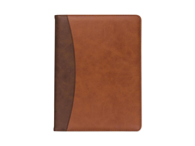 Samsill Two-Tone Padfolio-Spine Accent 10 3/5w x 14 1/4h Tan/Brown 71656