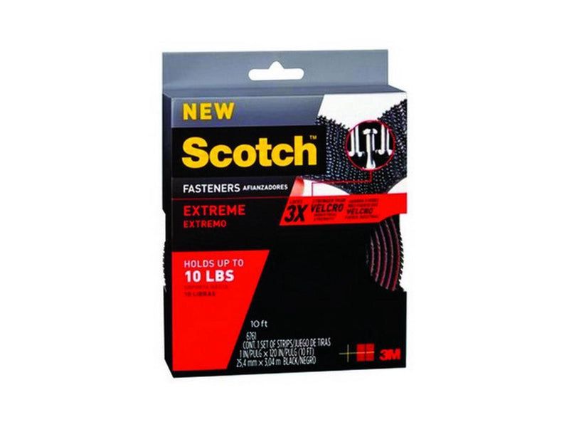 3M RF6761 10 x 0.08 ft. Scotch Extreme Fasteners, Black