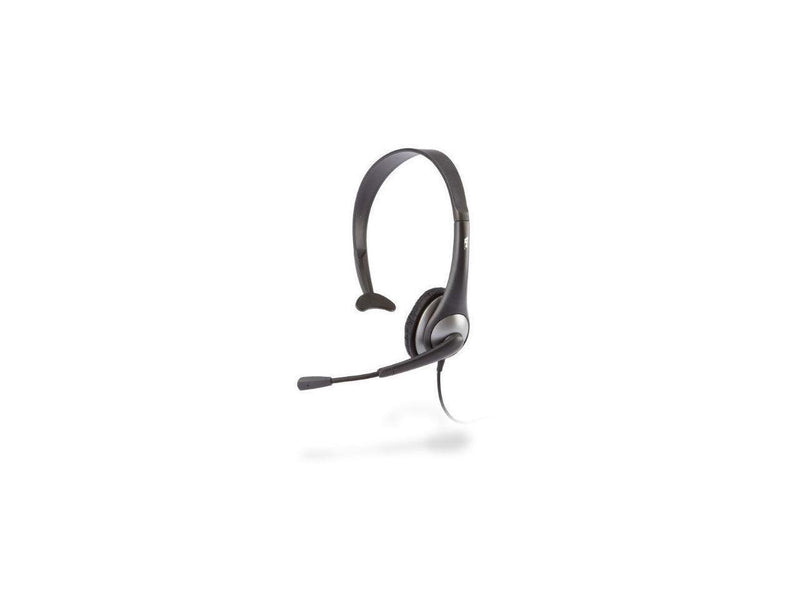 Cyber Acoustics Gray Mono Headset w/ Y-Adapter & Microphone (AC-104) -