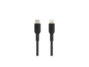 BELKIN CAA004bt2MBK Black Braided USB-C to Lightning Cable, Boost Charge